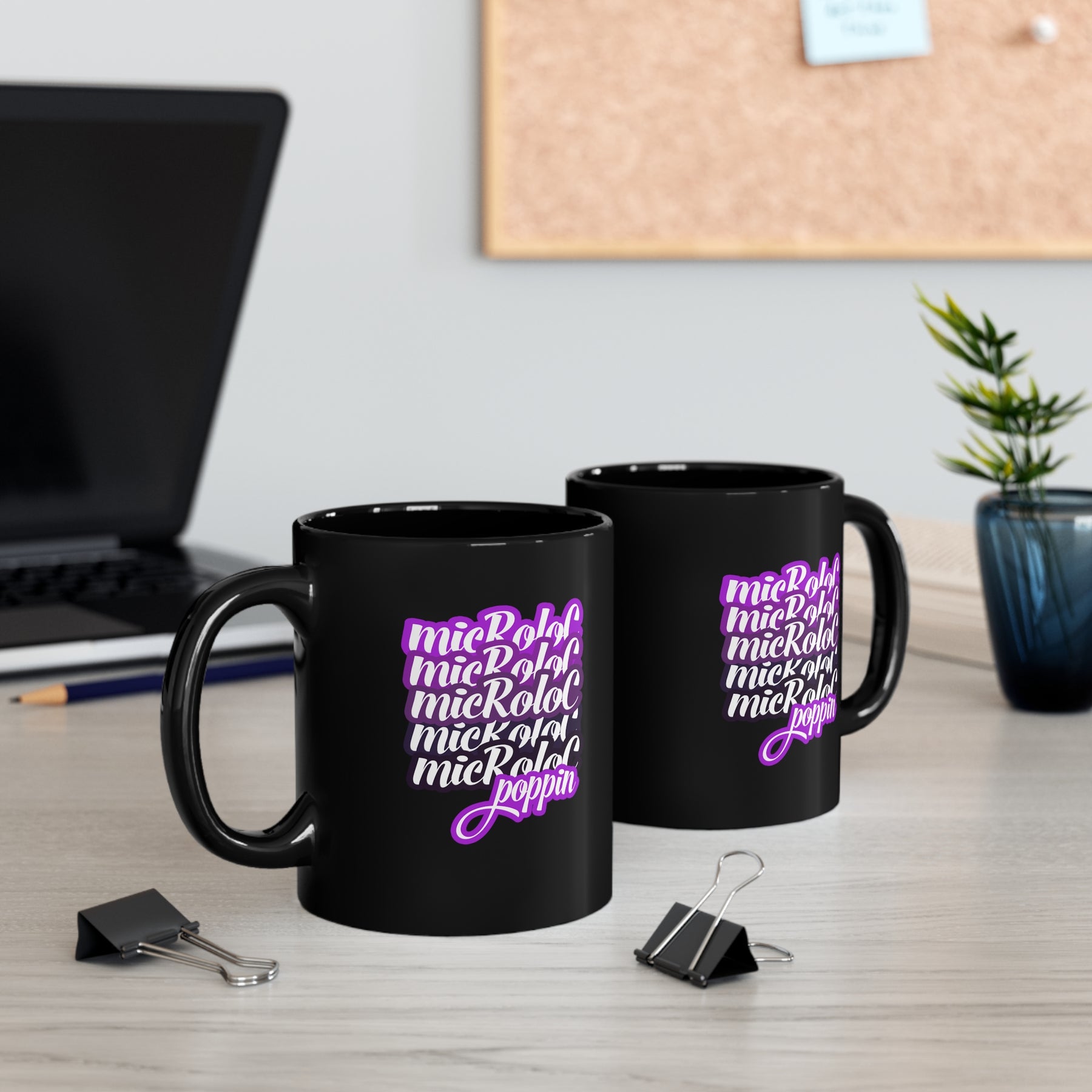 Double black ceramic mug