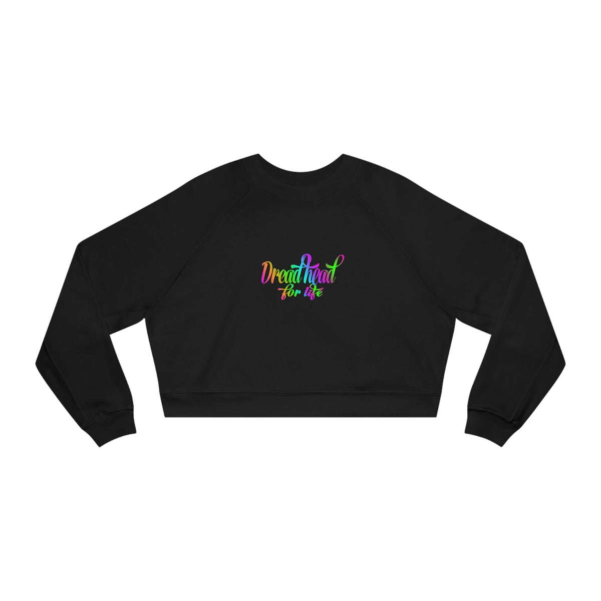 black cropped fleece pullover