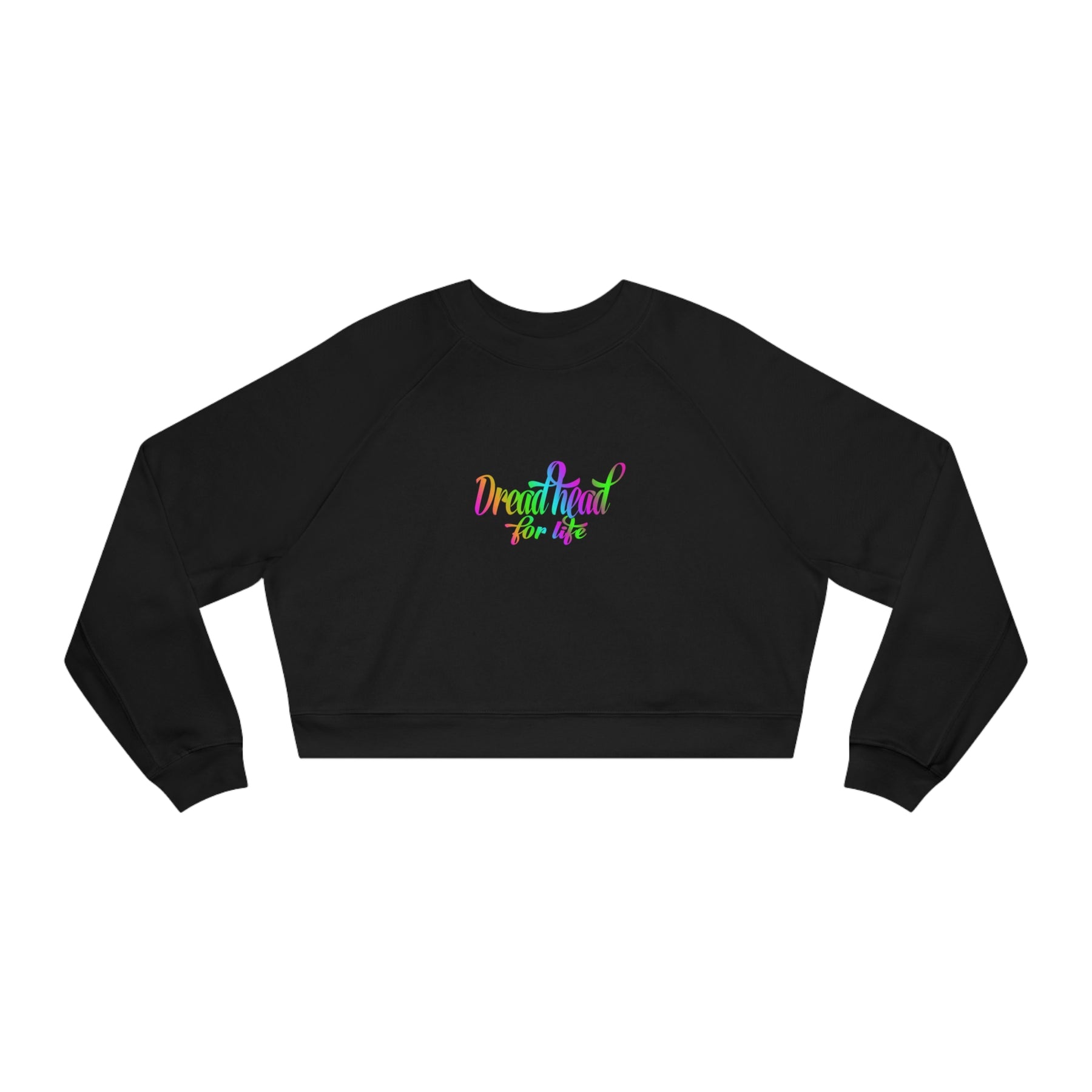 black cropped fleece pullover