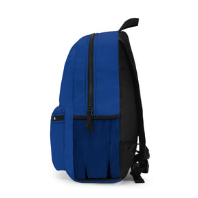 Right hand side blue backpack