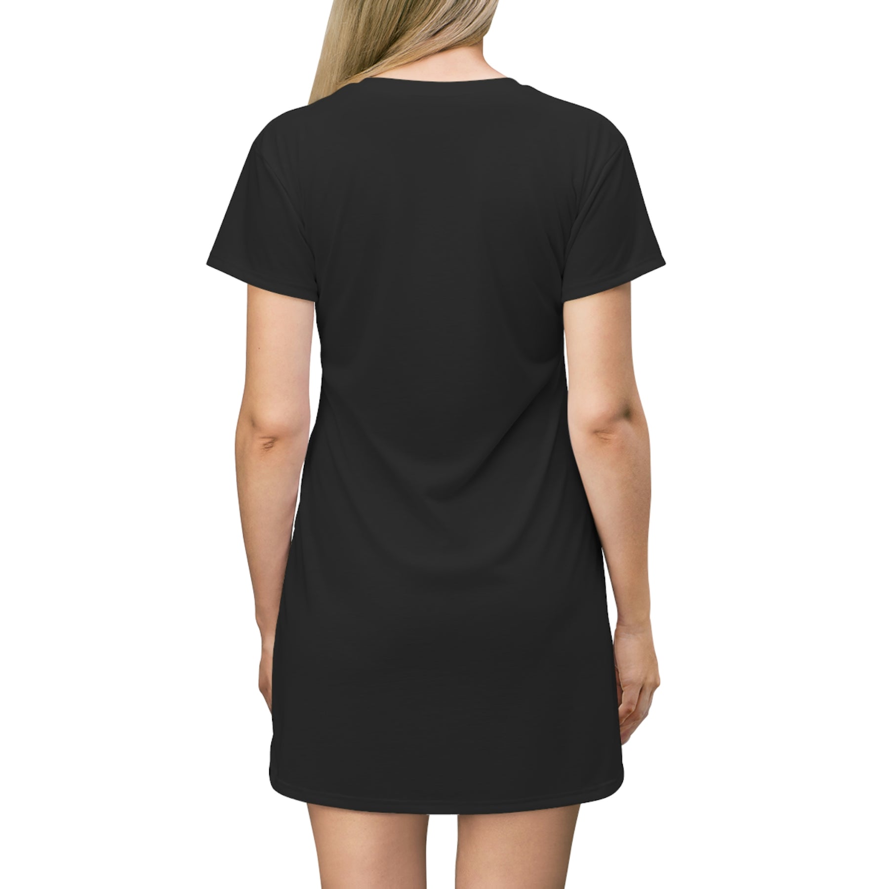 black t-shirt dress back